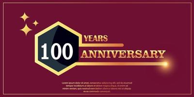 th anniversary gold color logotype style with hexagon shape with white color number font on red background vector illustration