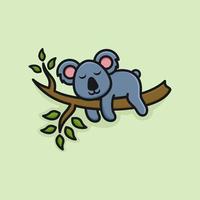 Cute Sleep Koala Logo Design vector