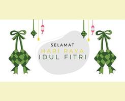 eid mubarak background with diamond icon and percussion instrument. idul fitri or eid mubarak background with ketupat icon and percussion instrument vector