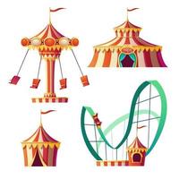 Amusement park, carnival or festive fair cartoon vector