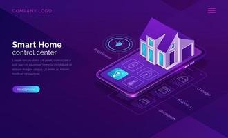 Smart home isometric, internet of things concept vector