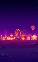 Smartphone background with night carnival funfair vector