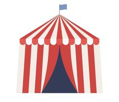 Circus tent in amusement park icon. Vector flat illustration