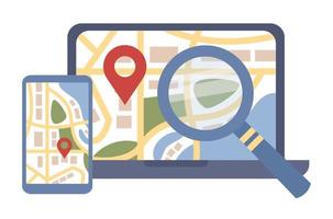 Map with pin pointer online icon. GPS navigation, location symbol. Vector flat illustration