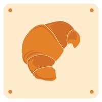 Simple croissant homemade, croissant shop and bakery, pastry logo, badges, labels, icons and signs. vector