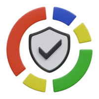 data protection 3d render icon illustration with transparent background, cyber security png