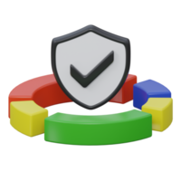 data protection 3d render icon illustration with transparent background, cyber security png