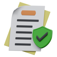 confidential document 3d render icon illustration with transparent background, cyber security png