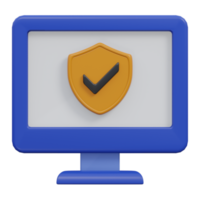 computer security 3d render icon illustration with transparent background, cyber security png