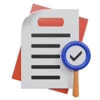 valid document 3d render icon illustration with transparent background, cyber security png