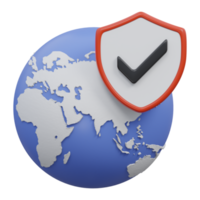 internet security 3d render icon illustration with transparent background, cyber security png