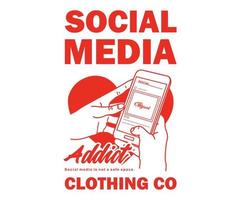 Clásico ilustración de social medios de comunicación vector t camisa diseño, vector gráfico, tipográfico póster o camisetas calle vestir y urbano estilo