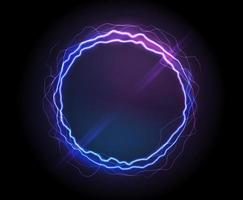 Realistic electric circle or abstract plasma round vector