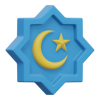 islamic ornament 3d render icon illustration with transparent background, ramadan png