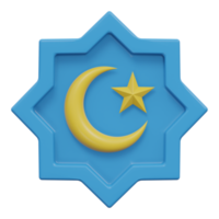 islamic ornament 3d render icon illustration with transparent background, ramadan png