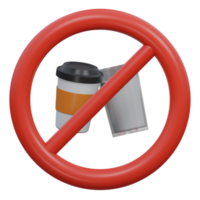 no drink 3d render icon illustration with transparent background, ramadan png