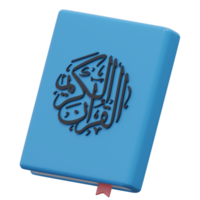 quran book 3d render icon illustration with transparent background, ramadan png