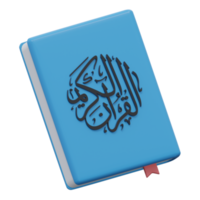 quran book 3d render icon illustration with transparent background, ramadan png