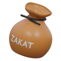 zakat 3d render icon illustration with transparent background, ramadan png