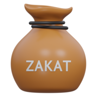 zakat 3d render icon illustration with transparent background, ramadan png