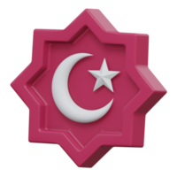 islamic ornament 3d render icon illustration with transparent background, ramadan png