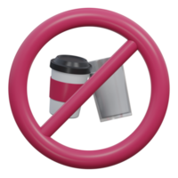 no drink 3d render icon illustration with transparent background, ramadan png