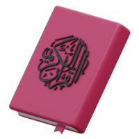 quran book 3d render icon illustration with transparent background, ramadan png