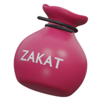 zakat 3d render icon illustration with transparent background, ramadan png