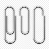 Realistic Paper clip attachment with shadow. Attach file business document. Paperclip icon. Vector illustration