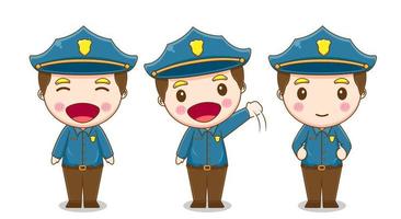 Cute police boy vector design illustrator