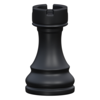 rook 3d render icon illustration with transparent background, chess game png