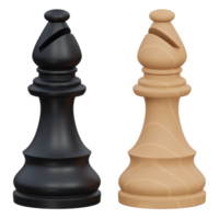 bishop 3d render icon illustration with transparent background, chess game png