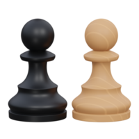 pawn 3d render icon illustration with transparent background, chess game png