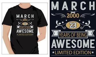 birthday t-shirts Design for everyone 2000 23 vector