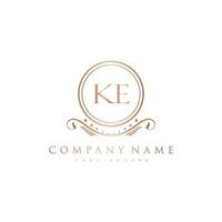 KE Letter Initial with Royal Luxury Logo Template vector