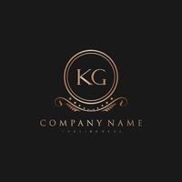 KG Letter Initial with Royal Luxury Logo Template vector