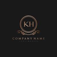 KH Letter Initial with Royal Luxury Logo Template vector