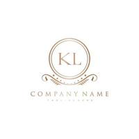 KL Letter Initial with Royal Luxury Logo Template vector
