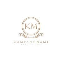 KM Letter Initial with Royal Luxury Logo Template vector