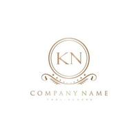 KN Letter Initial with Royal Luxury Logo Template vector