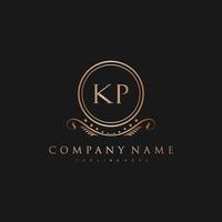 KP Letter Initial with Royal Luxury Logo Template vector
