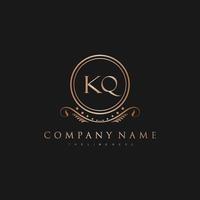 KQ Letter Initial with Royal Luxury Logo Template vector