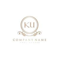 KU Letter Initial with Royal Luxury Logo Template vector