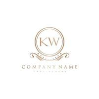 KW Letter Initial with Royal Luxury Logo Template vector