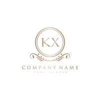 KX Letter Initial with Royal Luxury Logo Template vector