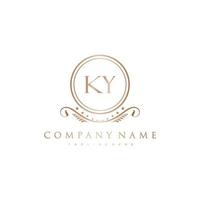 KY Letter Initial with Royal Luxury Logo Template vector