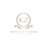 KZ Letter Initial with Royal Luxury Logo Template vector