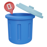 empty trash 3d render icon illustration with transparent background, empty state png