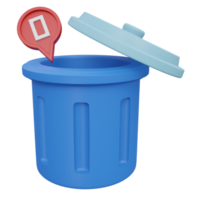 empty trash 3d render icon illustration with transparent background, empty state png