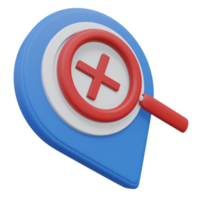 location not found 3d render icon illustration with transparent background, empty state png